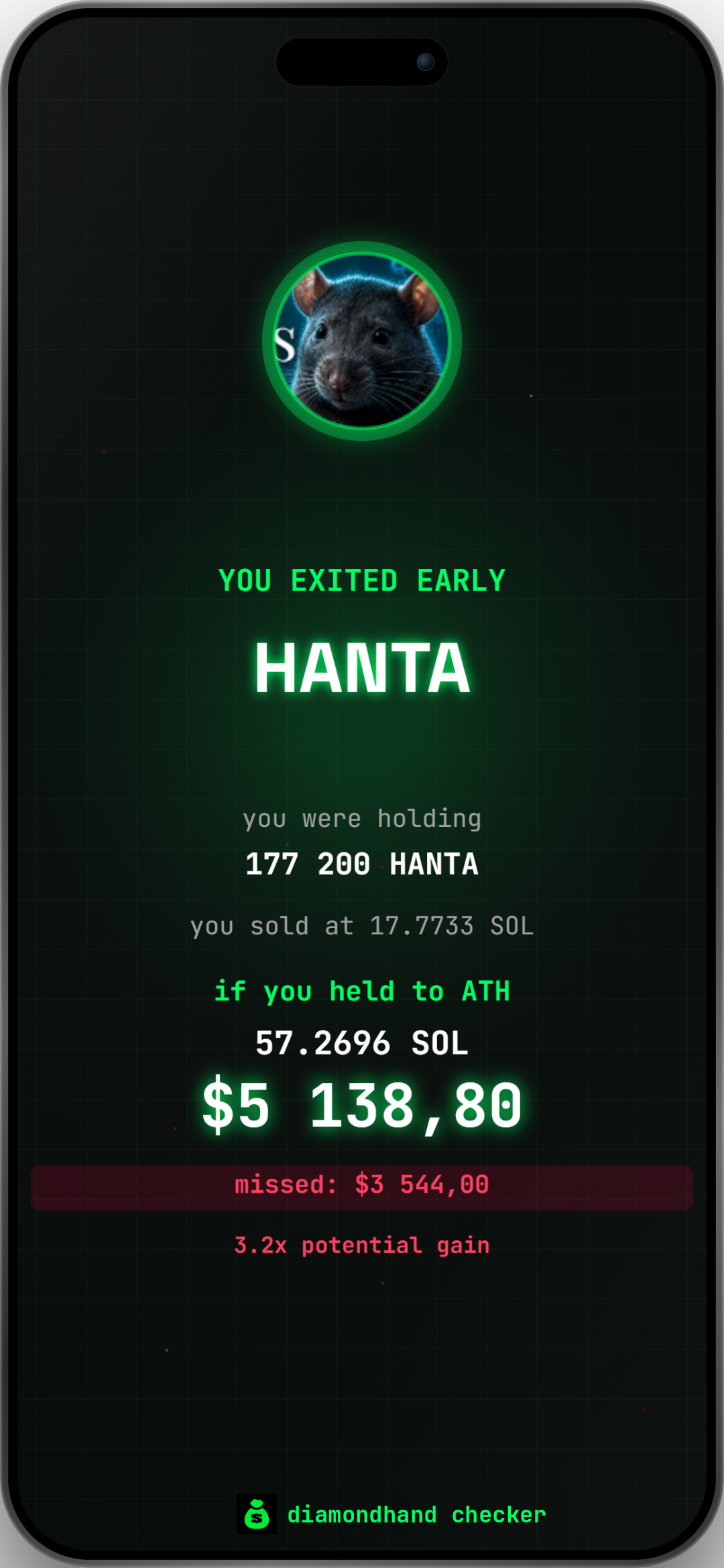 Portfolio analysis app preview on phone